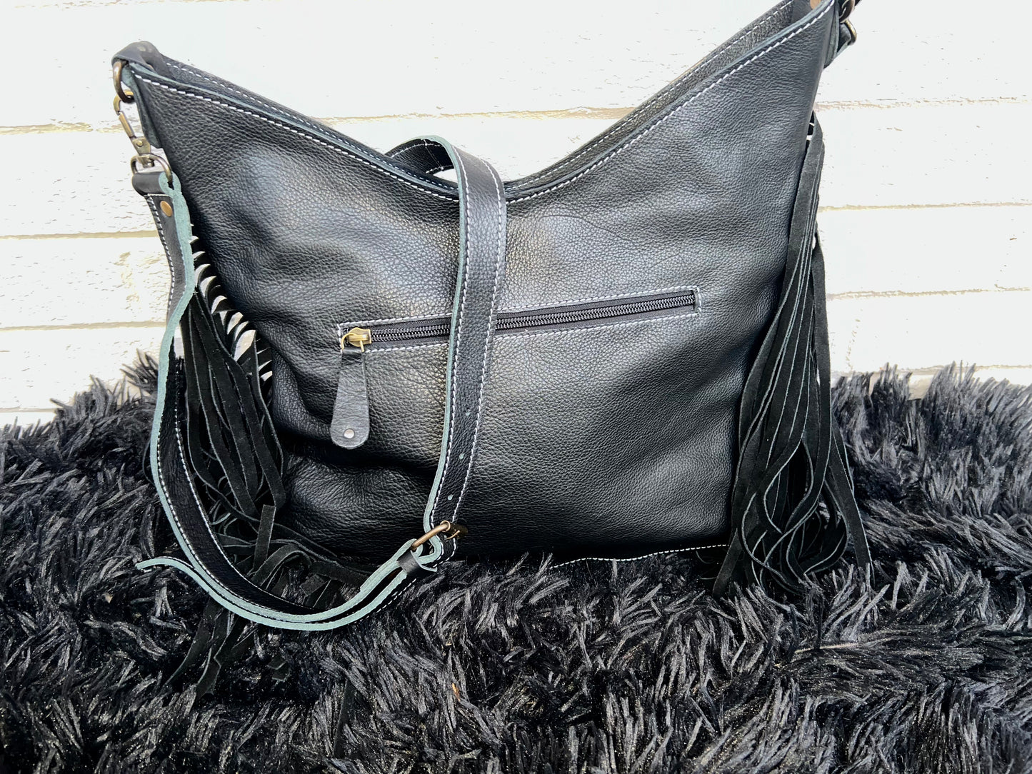 Cowhide and Tooled Leather Bag