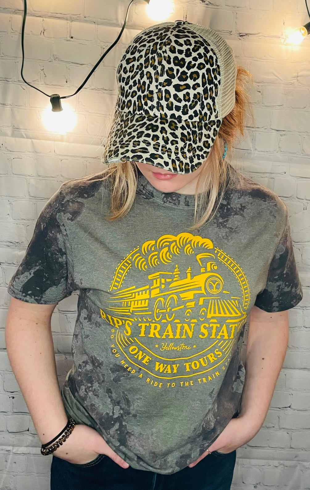 Train Station Acid Washed Tee