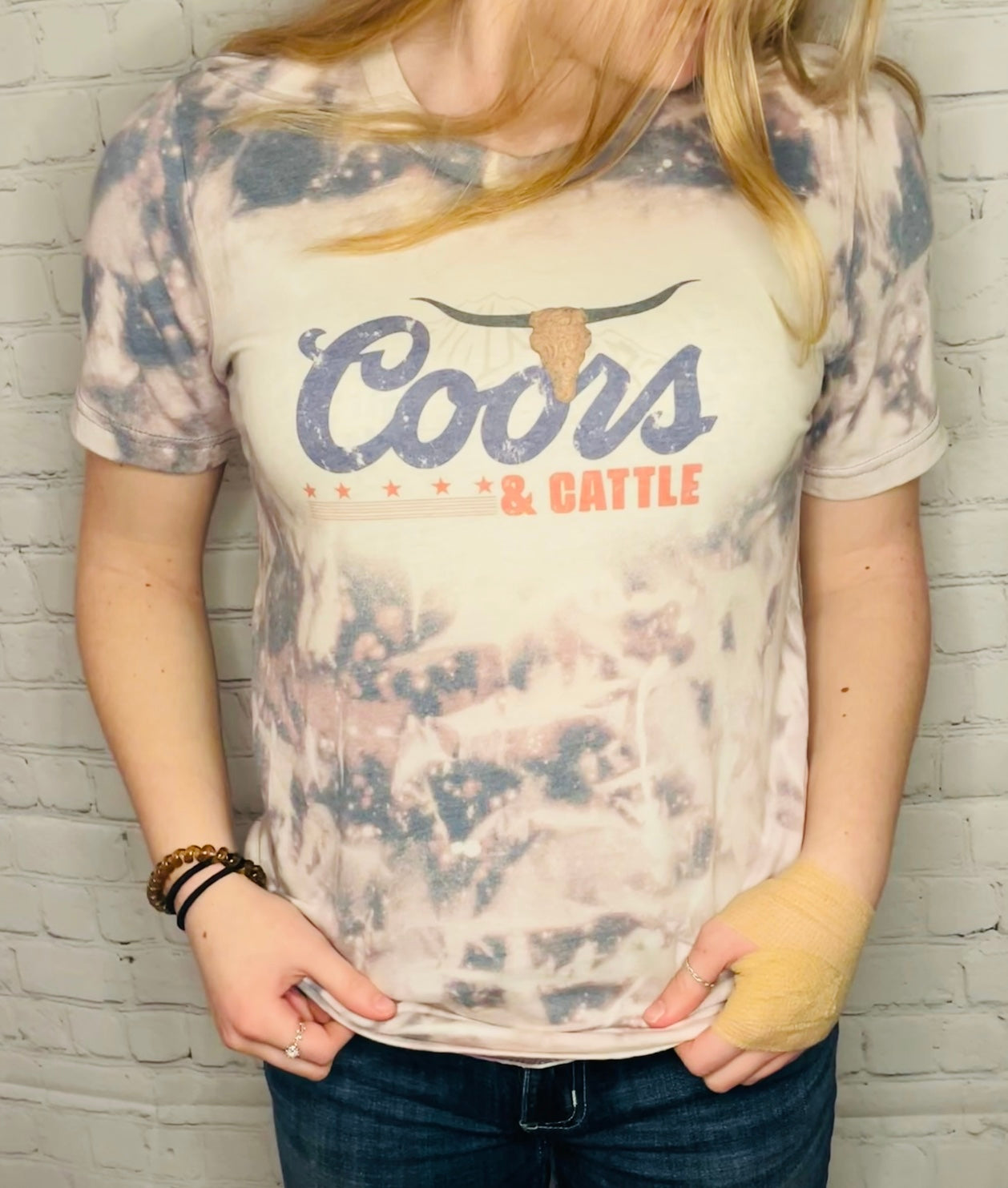 C & Cattle Bleach Dyed Tee