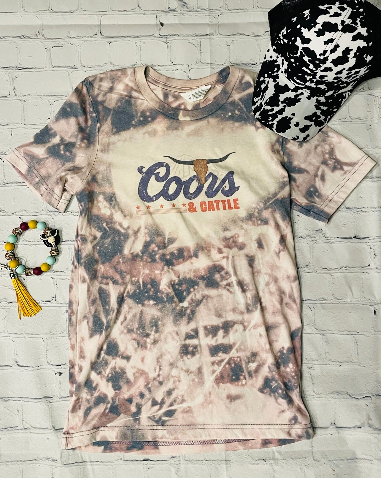C & Cattle Bleach Dyed Tee