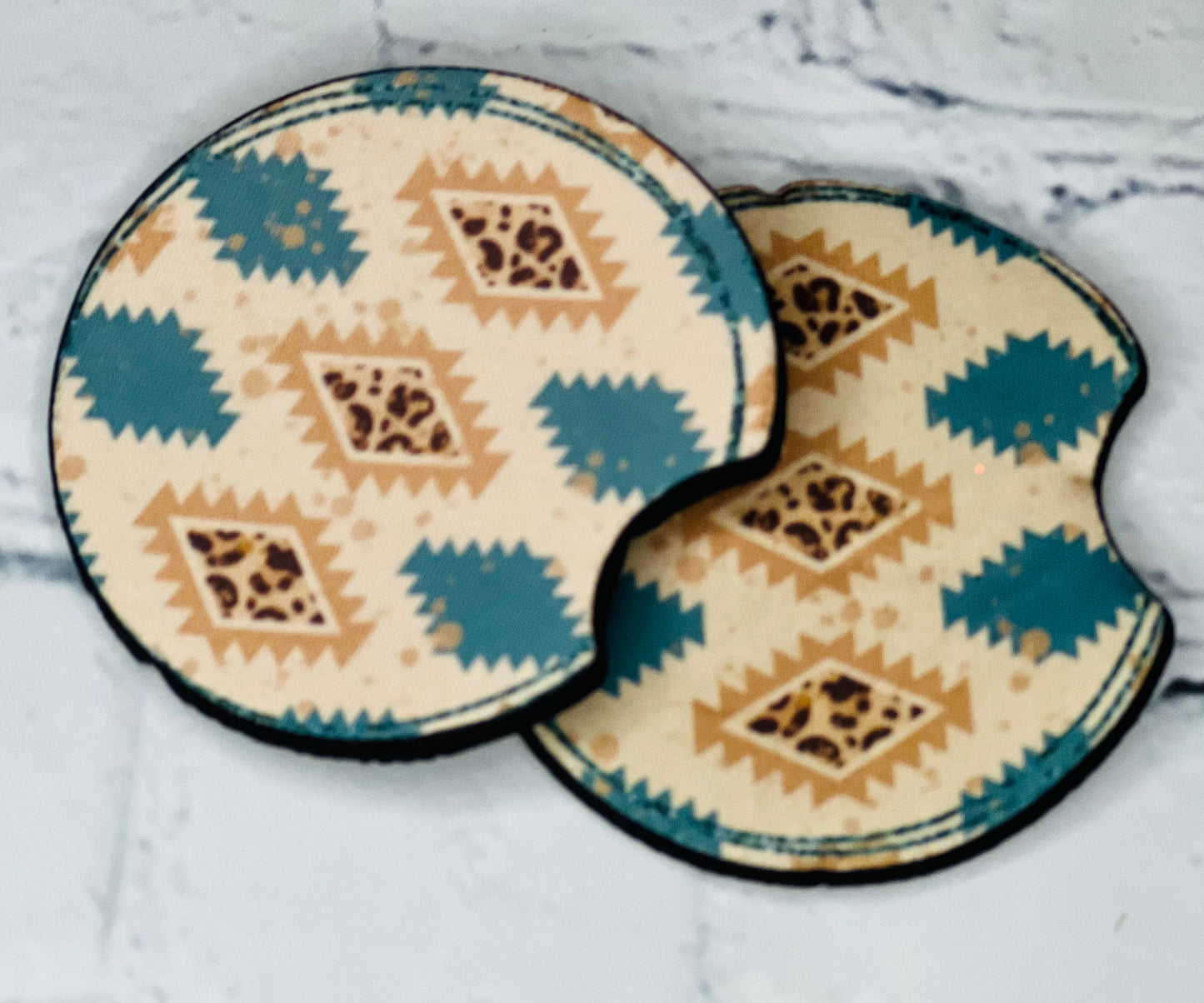 Cheetah Aztec Car Coaster