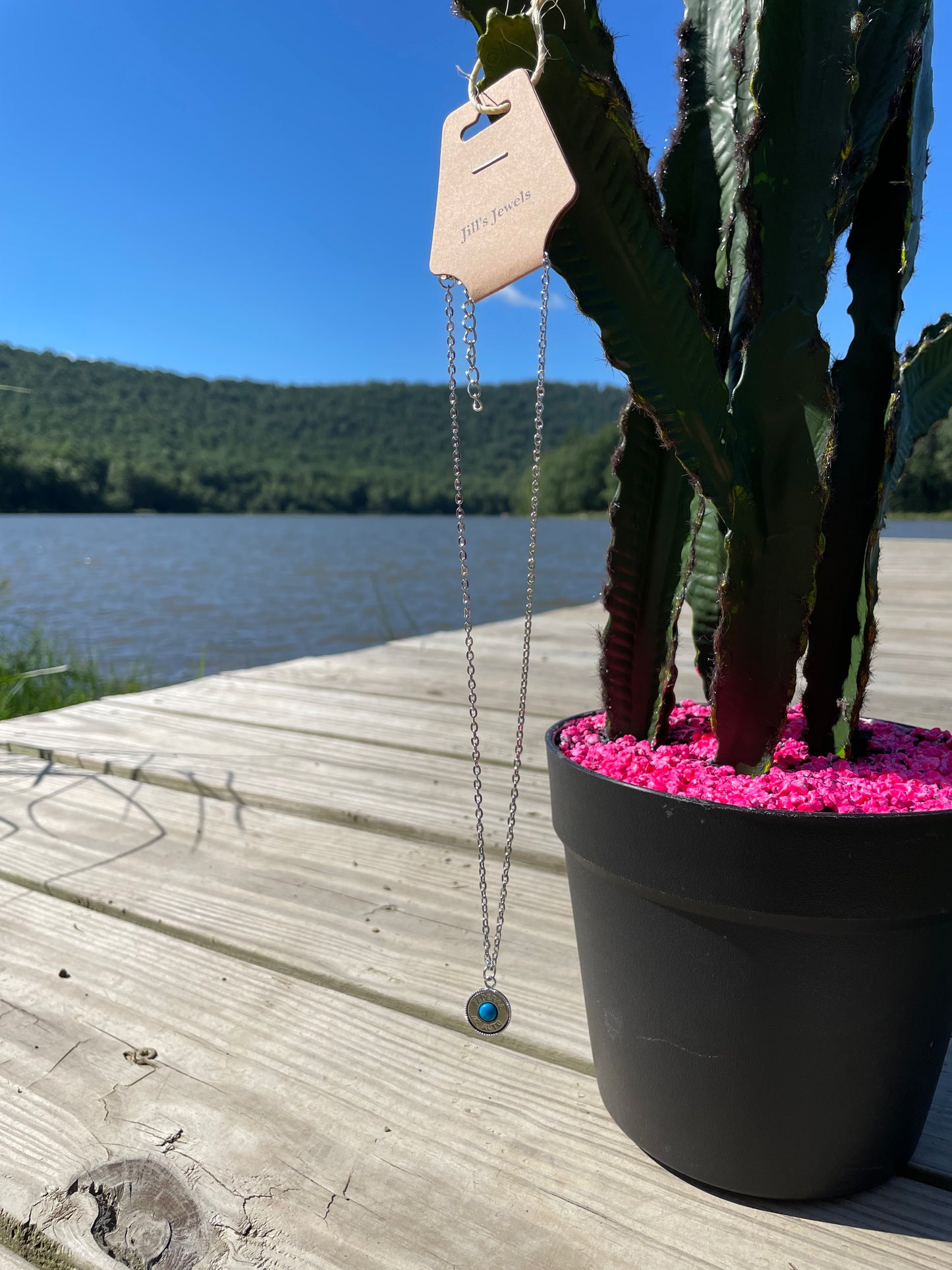 Bullet Necklace with Blue Accent