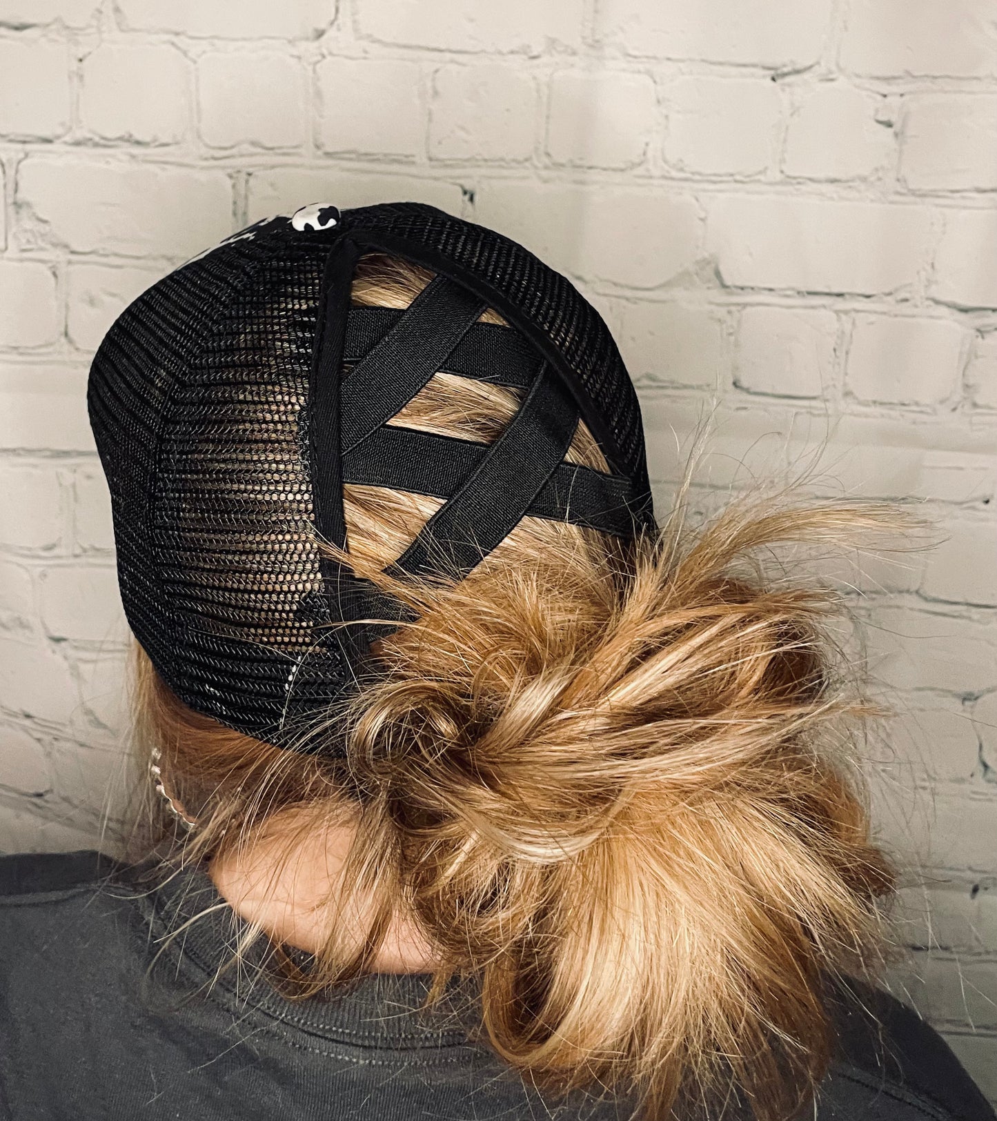 Cow Print Ponytail Hat