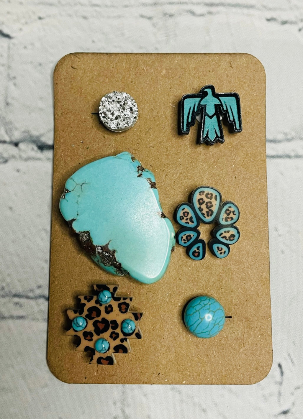 Turquoise Leopard Shoe Charm Pack