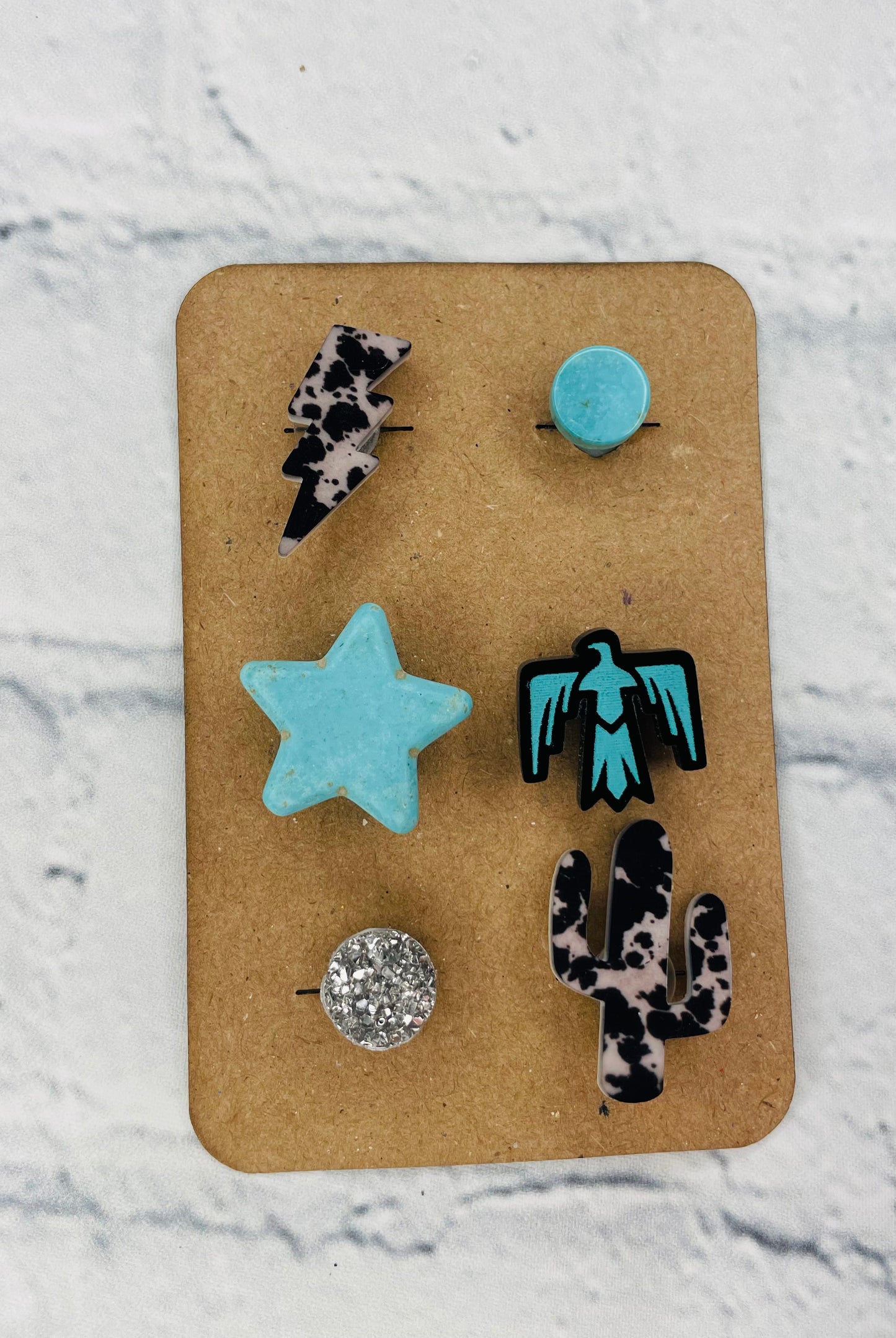 Cow Print Thunderbird Shoe Charm Pack
