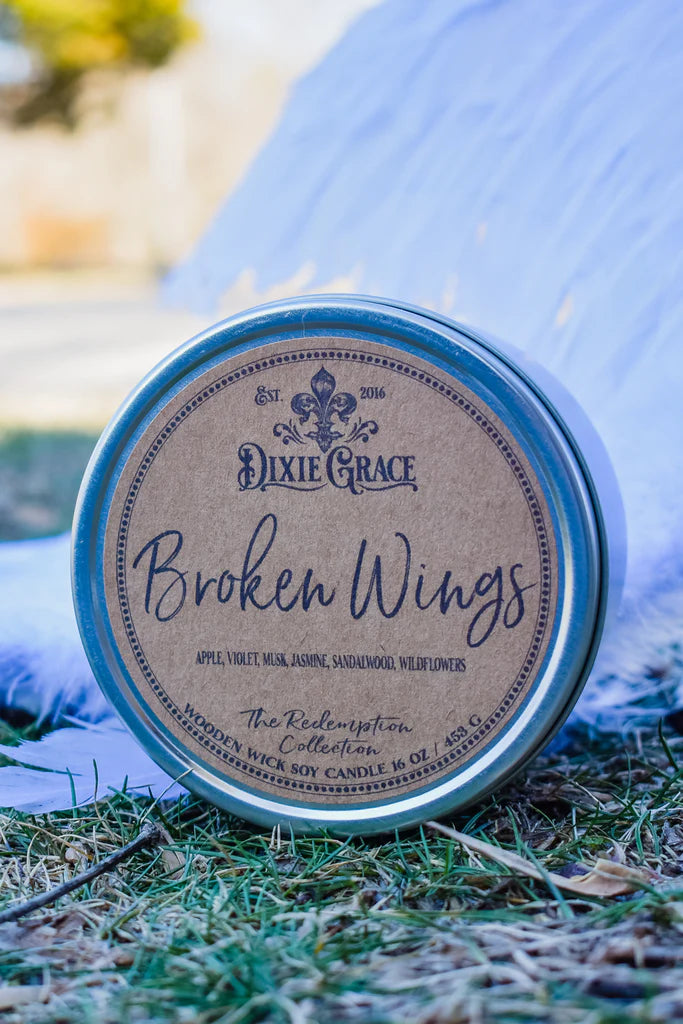 Wooden Wick Candle- Broken Wings *PRE-ORDER*