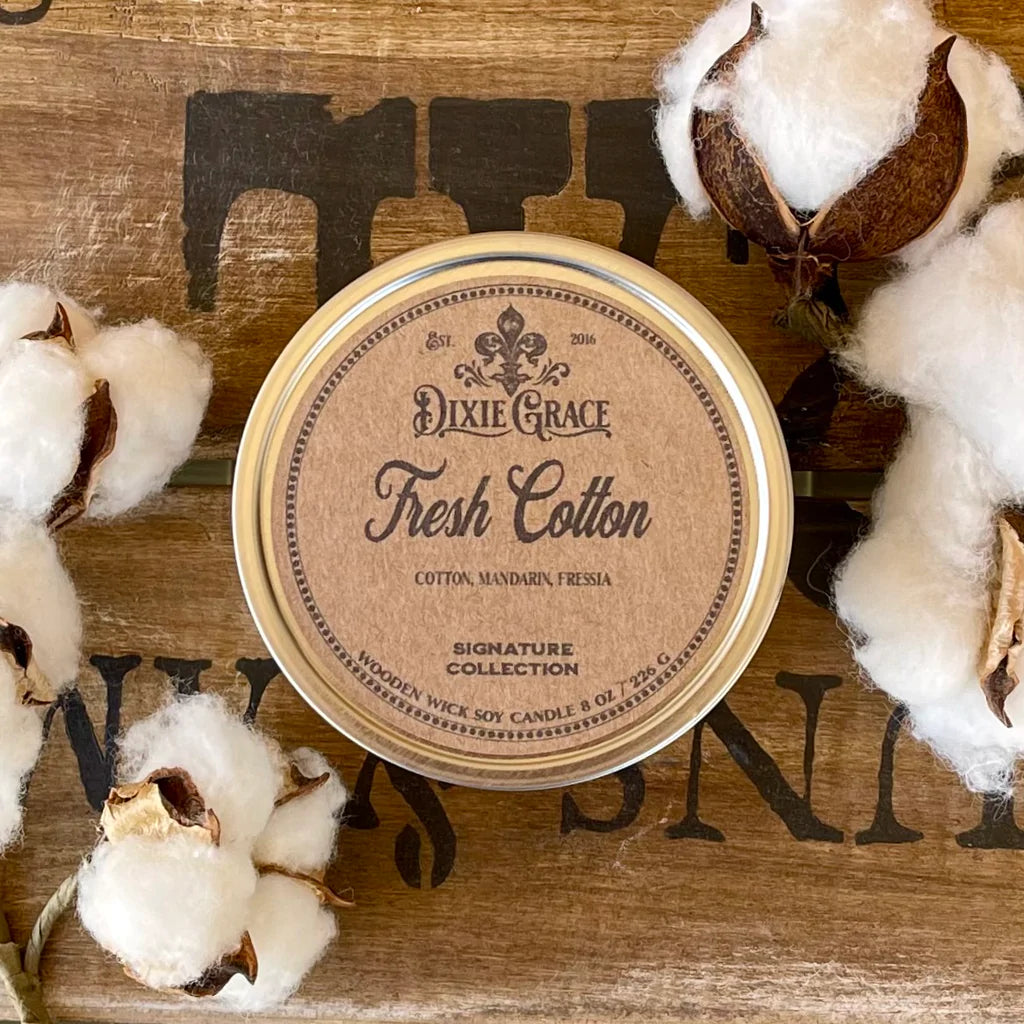 Wooden Wick Candle- Fresh Cotton *PRE-ORDER*