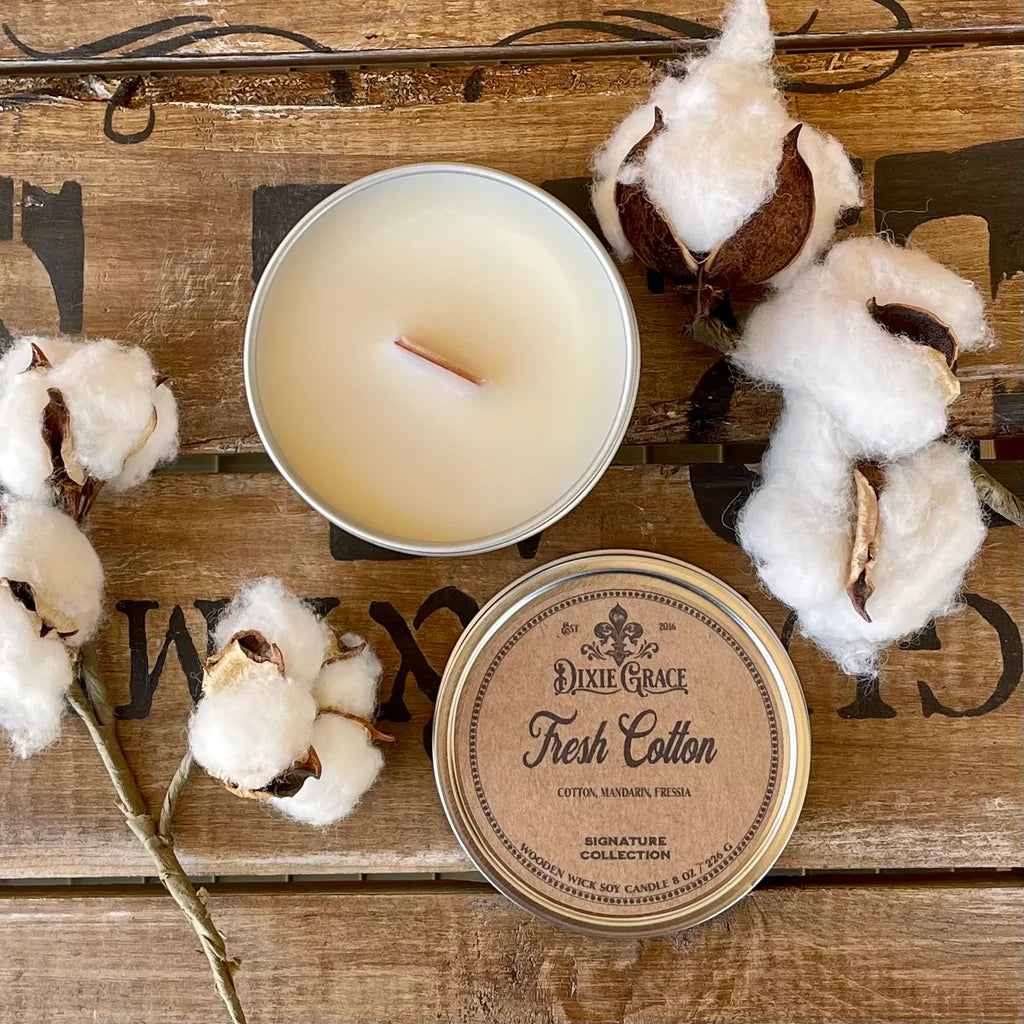 Wooden Wick Candle- Fresh Cotton *PRE-ORDER*