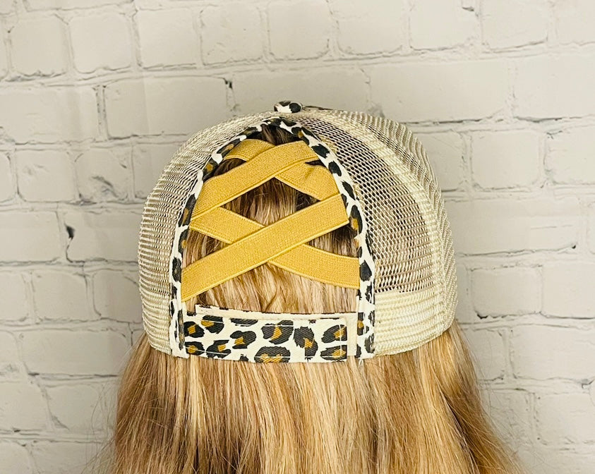 Leopard Ponytail Hat