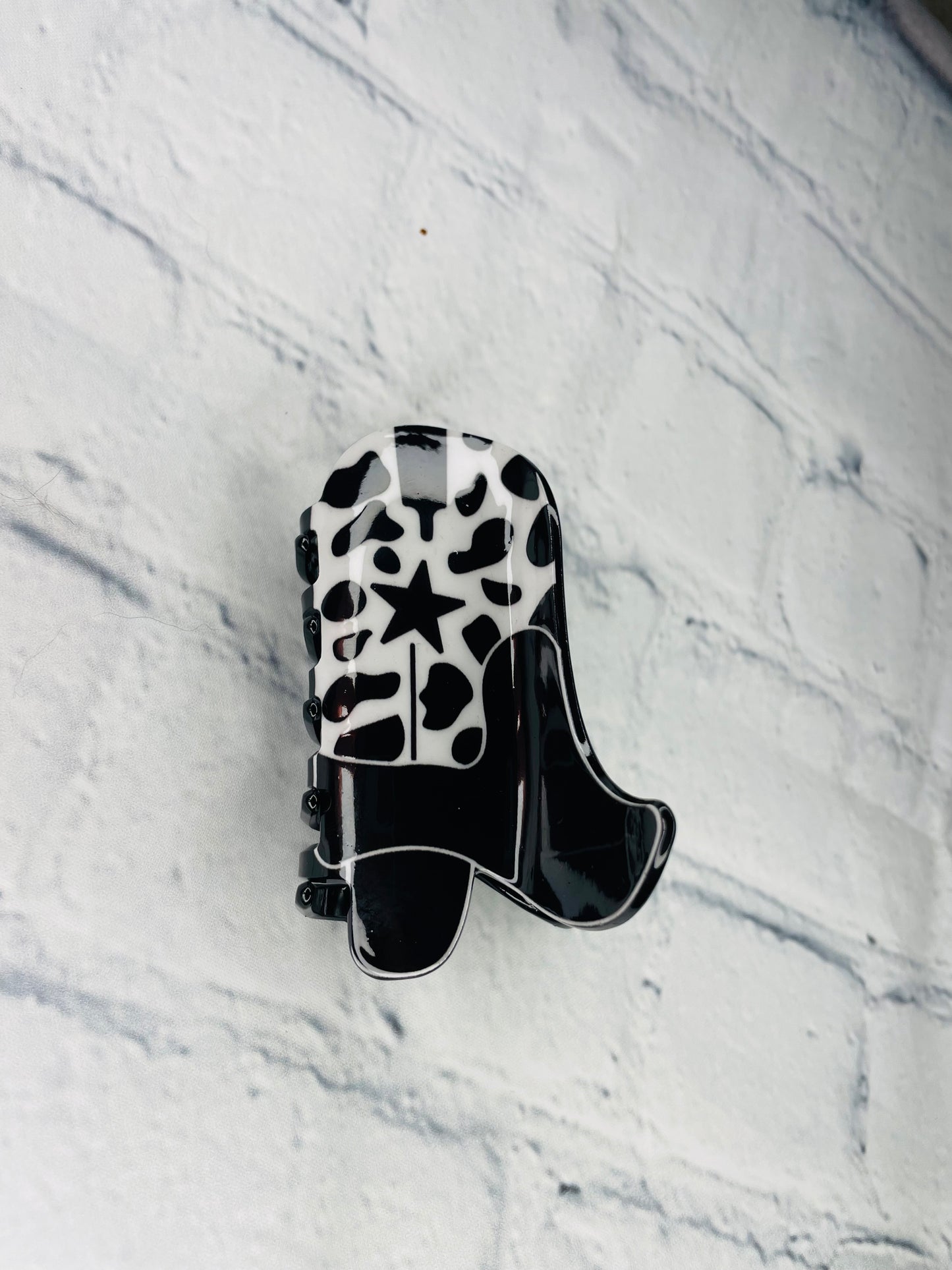 Black Cowboy Boot Claw Clip