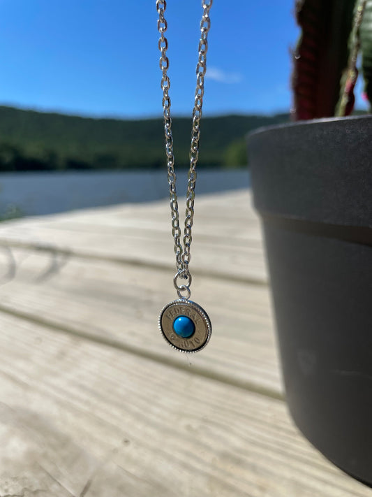 Bullet Necklace with Blue Accent