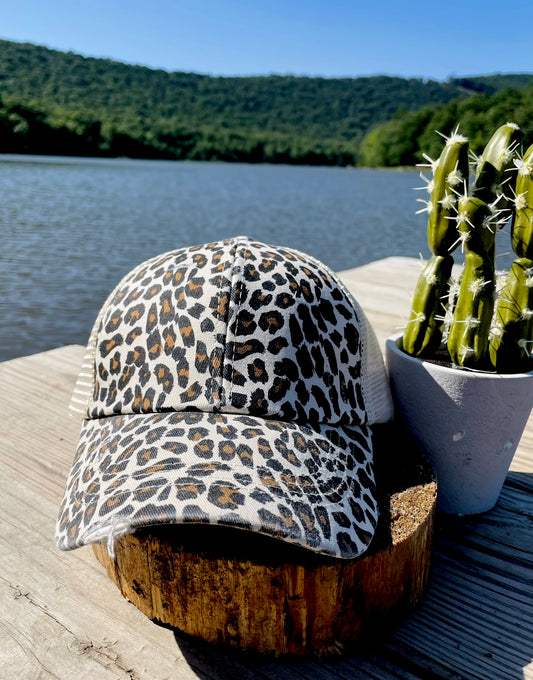 Leopard Ponytail Hat